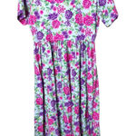 Pierre Cardin Vintage  Floral‎ Print Maxi Dress Pastel Roses Blue Purple Pink Photo 0