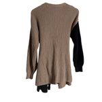 Love, Whit by Whitney Port Brown Colorblock Tie Waist Wrap Cardigan Sweater XS Photo 10