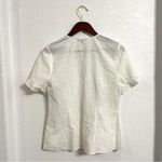 NYDJ  Womens Shirt Top White Eyelet Lace Button Up Short Sleeve Size Small Photo 1