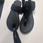 Sanuk  Black Yoga Mat Sling Back Flip Flops Beach Comfort Sandals Women’s Size 9 Photo 2