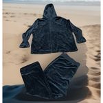 Y2K N.Y.L.Velour Tracksuit Set Plus Sz3x Black 2pc Classic Velvet Bling Zipper Size undefined Photo 6