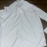 SheIn  Men's Light Blue and White Striped Shirt Photo 2