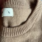 WoolOvers Merino Wool Cashmere Slim Fit Crewneck Sweater Camel Brown Size Large Tan Photo 8