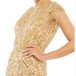 Mac Duggal 4715 Size 12 Embellished Fringe Cap Sleeve Trumpet Gown, Light Gold Photo 2
