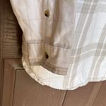 Jachs Girlfriend  White and Tan Plaid Button Down Shirt Photo 1