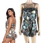 Victoria's Secret  Floral Satin Flounce Romper Size SMALL Photo 1
