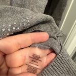 Vila Milano Grey Knit Rhinestone Heart Accent Sweater size Small Photo 6