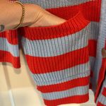 Ban.Do Slouchy Striped Red and Blue Cardigan Photo 5
