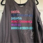 Disney Parks Grey Gray Cold Shoulder Thin Sweatshirt Size XL Fairy Godmother Photo 3
