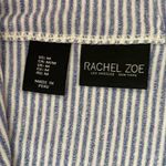 Rachel Zoe Blue & White Striped Short Sleeve V-Neck Key Hole Back Tee Size M Photo 8