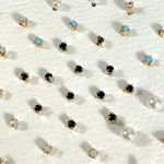Free People Teeny Tiny Mega Stud Earring Set NWT
Gold Pearl Dainty Onyx Bohemian Photo 3