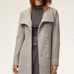 Aritzia Babaton Gray Button Front Wool Midi Length Connor Coat Photo 0