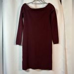 Club Monaco Burgundy Red Off The Shoulder Long Sleeve Sweater Dress Small Photo 5