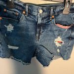 Gap Blue Jean Shorts Distressed Raw Hem Ripped SZ 28 Y2K Straight Leg Denim 5” Photo 7