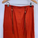 Requirements Vintage  Maxi Skirt Womens Medium Orange Linen Boho Western Beaded Photo 1