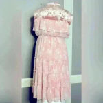 Francesca's mi ami Candice Floral Flounce Maxi Dress (V12) Pink Size 1X Photo 3