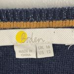 BODEN Striped Wool Cashmere Blend Metallic Long Puff Sleeves Sweater, Size 12 Photo 2