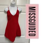 Missguided Red Skort Wrap Romper - Photo 2