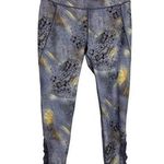 CALIA By Carrie Underwood Purple Pattern Ruched Mesh Ankle Panel Pull On Legging Size L Photo 0