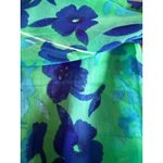 Blue Green Floral Neck Scarf Handbag Wrap Accessory Womens Dainty Whimsical Photo 3