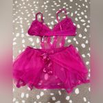 Victoria's Secret  lingerie bows Sexy Sheer Dotted Mesh Lace Babydoll coquette Photo 2