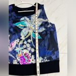 St. John watercolor printed Floral silk panel wool cashmere blend cardigan set XL Photo 7