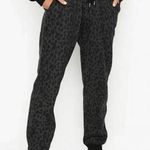Victoria's Secret New! Cotton High-Rise Fleece Lace-Up Jogger Pants leopard, XL Photo 0