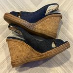 Jimmy Choo  Women’s Denim Cork/Espadrille Slingback Wedge Sandals Size 35.5 Photo 4