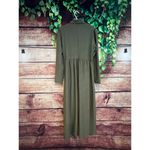 Boutique Floral Belted Duster Kimono Long Jacket Maxi Coverup Olive Green 8 Med Photo 4