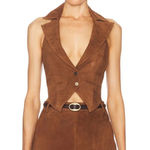 Retrofete Josephine Suede Vest in Cinnamon Large New Womens Sleeveless Top Brown Photo 0