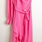 Badgley Mischka Belle One Shoulder Pink Maxi Dress Size 12 Photo 0