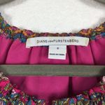 Diane Von Furstenberg  Parry 100% Silk Mini Dress Size 0 Red Chevron Boho Print Photo 5