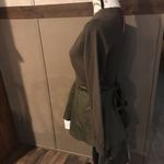 NWT Beautiful olive tunic hi low blouse ties QEW Green Size XS Photo 9