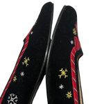 Nina Vintage  80’s Black velvet embroidered holiday novelty flats Photo 9