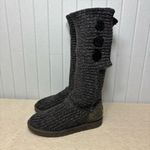 UGG  Australia Cardy Tall Black Sweater Knit Button Boots Women’s Size US 7 Photo 3