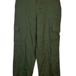 A.Peach  Cargo Linen Blend Olive Green Pants Size Small NWT #0617-OC Photo 0