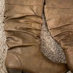 Kohls High Brown Faux Leather Boots Size 7 Photo 4
