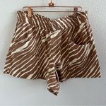 A New Day Linen Rayon Paperbag Waist Elastic Pull On Shorts Casual Printed Med Photo 0