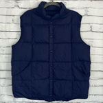 Lands’ End Violet Purple Puffer Vest Jacket Button Up Size Women’s Large Fall Photo 0