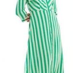 striped maxi shirt dress in green Size XS Photo 0