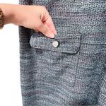 Loft  Tweed Button Pocket Short Shift Dress Blue Sz 12 Photo 5