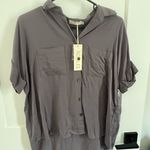 Roolee  Charcoal Button-Up Blouse Photo 0