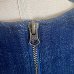 Hope & Harlow Denim Dress Womens 4 Blue Color Block Stretch Short Pocket Size 6 Photo 3