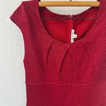 St. John  Red Texture Stretch Cap Sleeve Knee Length Zip Up Dress Size 10 Photo 6