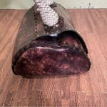 Wabags Brown Large Handcrafted Leather Turnlock Handbag Braided Handle‎ Brown Photo 5