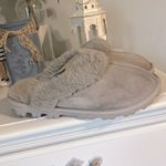 Suede Sheepskin Slipper Indoor Outdoor Sole New Womens 8 Gray Photo 1