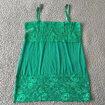 Women’s Kissable by Coquette Green Lace Mesh Tube Slip Dress Lingerie Pajama XL Photo 0