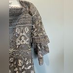 Social Occasions by Mon Cheri Lace Embroidered Bell Sleeve Column Cocktail Dress Gray Size 10 Photo 8