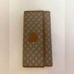 CELINE  Vintage Macadam Long Wallet Tan Canvas Leather Trim Made In Italy Photo 1