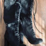 Wild Diva Black Suede Knee High Boots Photo 3